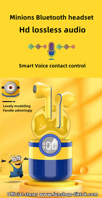 Minions Mobile phone Wireless Bluetooth Apple Android Universal active noise reduction HD sound quality headset earphones